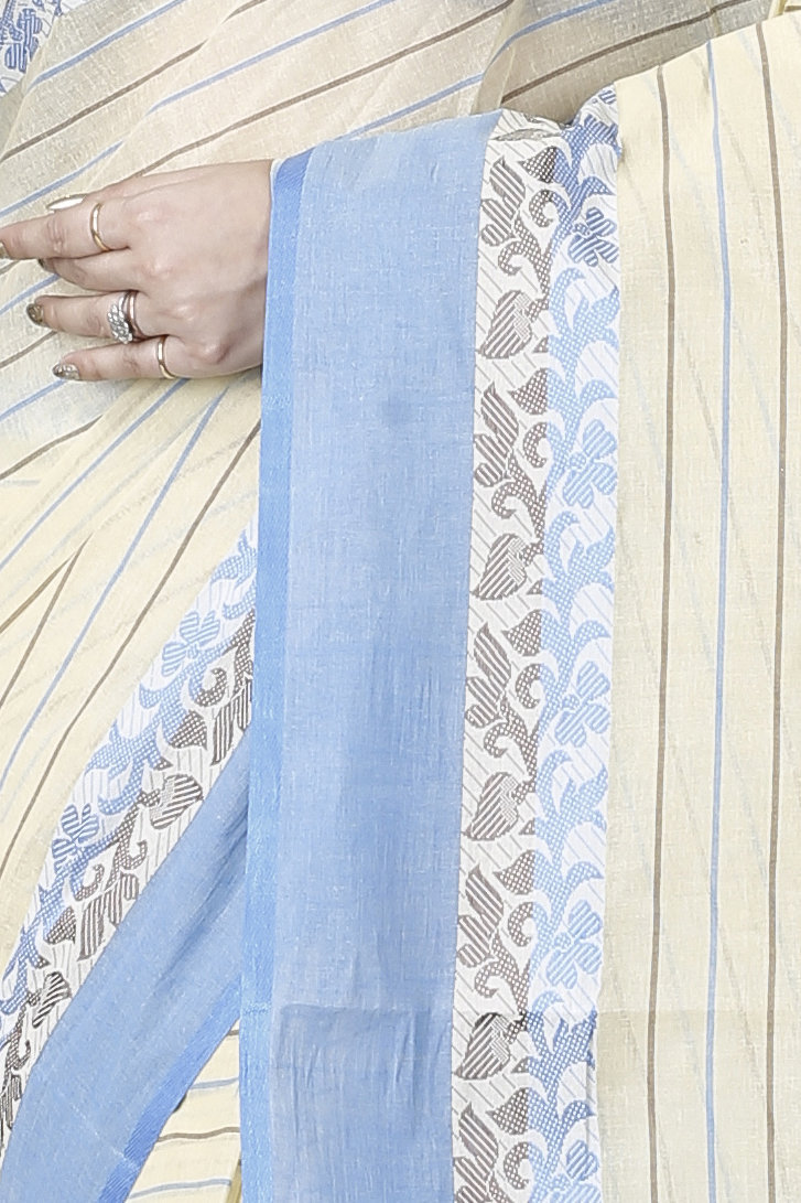 Sky Blue Pure Cotton Subha Tant Saree (1084)